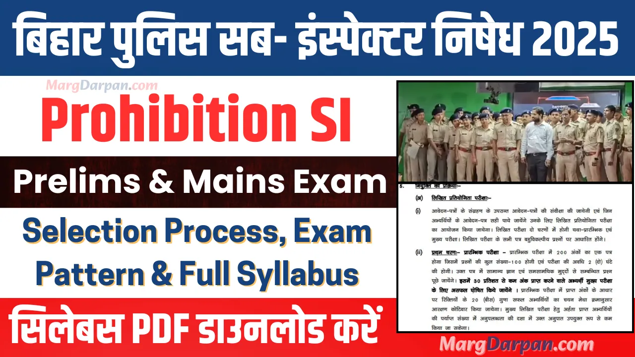 Bihar Police SI Prohibition Syllabus 2025